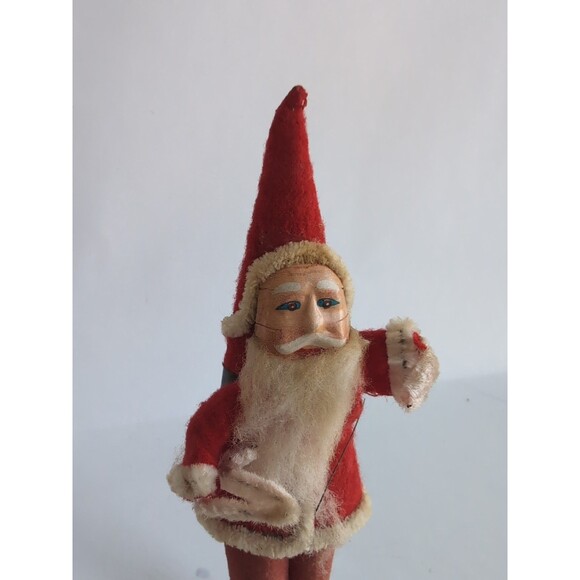 Belsnickle Santa Christmas Putz Figure Clay Face Japan Vtg Antique 5 1/2" - Picture 4 of 4